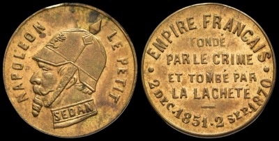 12-02-1851 переворот Francia - Medaglia Satirica 1870 - Napoléon le Petit, La Lacheté - AE - 17mm-Photoroom.png