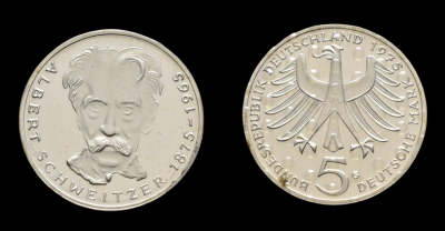01-14-1875 р.5 Deutsche Mark 1975 - 100° anniversario della nascita di Albert Schweitzer-Photoroom.png