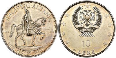 01-17-1468 ум.Albania - 10 Lekë 1968 - 500° anniversario della morte di Skanderbeg.jpg