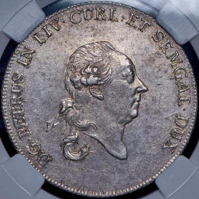 02-15-1724 Талер 1780 Пётр Биро́н (нем. Peter von Biron, 15 февраля 1724 — 13 января 1800) — остзейский аристократ, сын и преемник Эрнста Иоганна Бирона, последний герцог Курляндии с 1769 по 1795 год (2).jpg