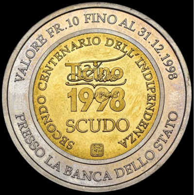 02-15-1798 Svizzera - 1 Soldo 1998 - Bicentenario dell'indipendenza del Ticino - Bimetallico-Photoroom-Photoroom.png