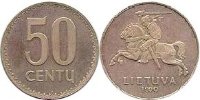 Литва 50 сент 1990 серебро пробник серебро