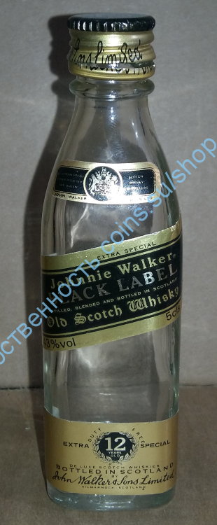 минибутылка на 0,05л пустая  Black Label-1