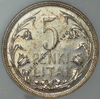 5 лит 1925. Пробные (Литва) (в слабе)