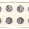 Пруф 1 рубль Т.Г.Шевченко-175 лет  в родной запайке лист 8 монет