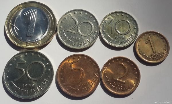 набор монет современной Болгарии