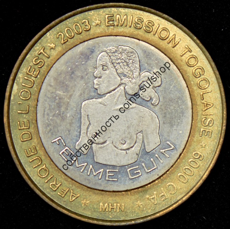 6000 франков 2003 КФА ВСЕАО (Того) 