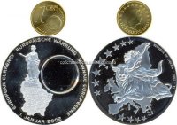 Новая валюта Европы вставлена монета Люксембурга