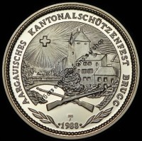 50 франков 1988 "Стрелковый Фестиваль в Бругге" (Швейцария) 