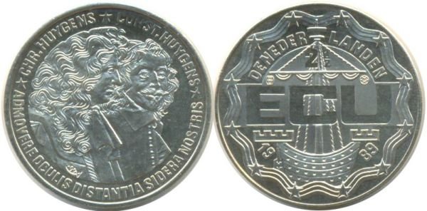 Нидерланды 2,5 экю 1989 Гюйгенс